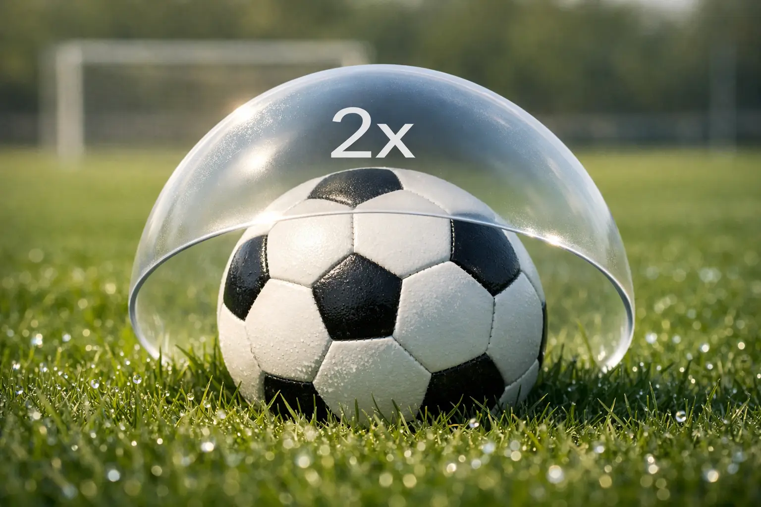 Fußball mit Schutzschild symbolisiert Doppelte Chance Wetten