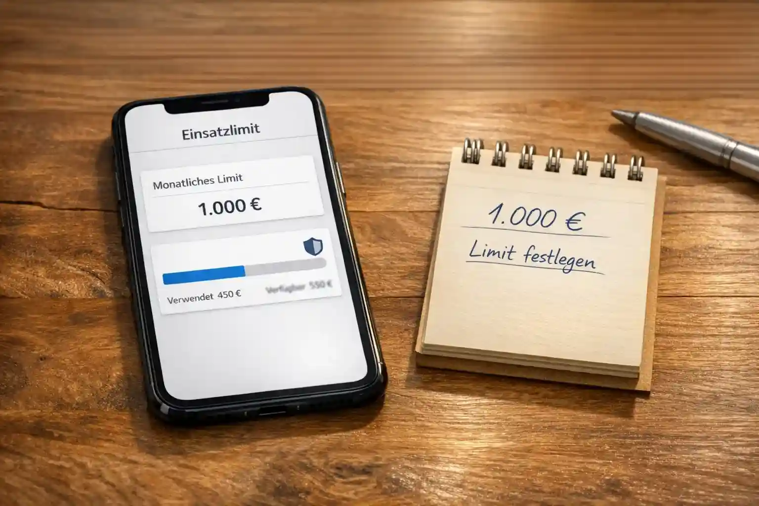 Symbolische Darstellung des monatlichen Einzahlungslimits von 1000 Euro